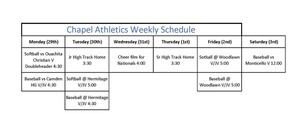 PCHS Athletics Week of March 29th