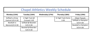 PCHS Athletics Week of March 15th